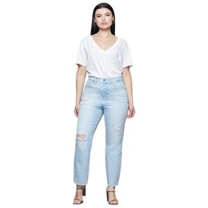 Good American‎ Jeans Women's Size 32 Light Blue Denim Distressed Good Vintage